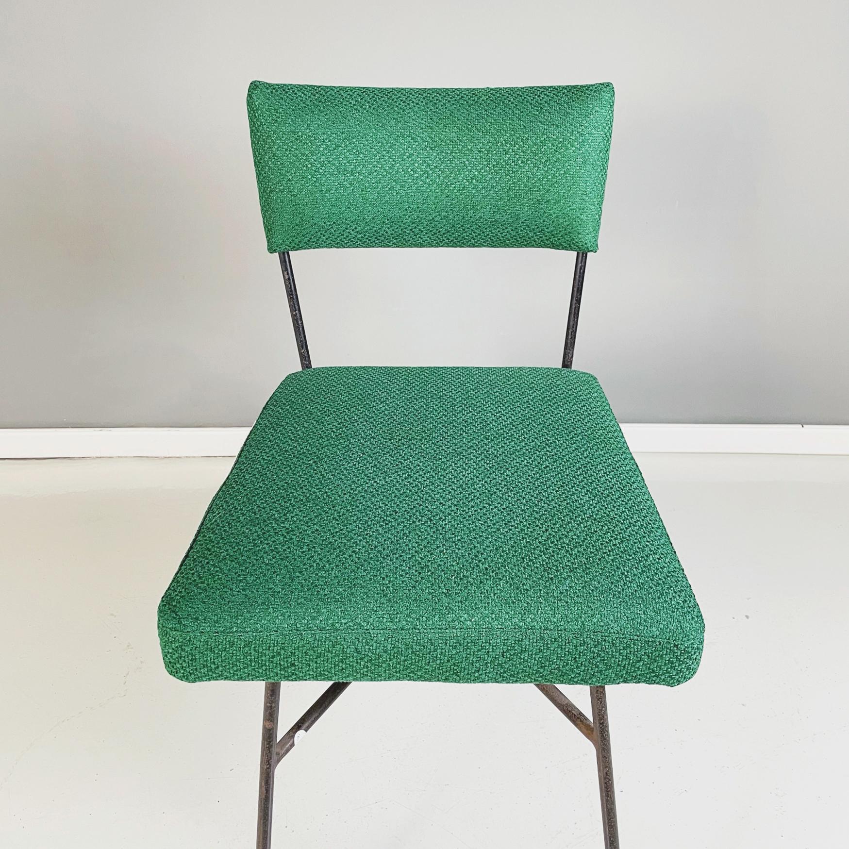 Italian Mid-Century Green Fabric Chair Elettra by Studio BBPR for Arflex, 1960s For Sale 1