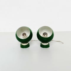 Lampes murales italiennes magnétiques internes en métal vert du milieu du siècle dernier de Reggiani, années 1960