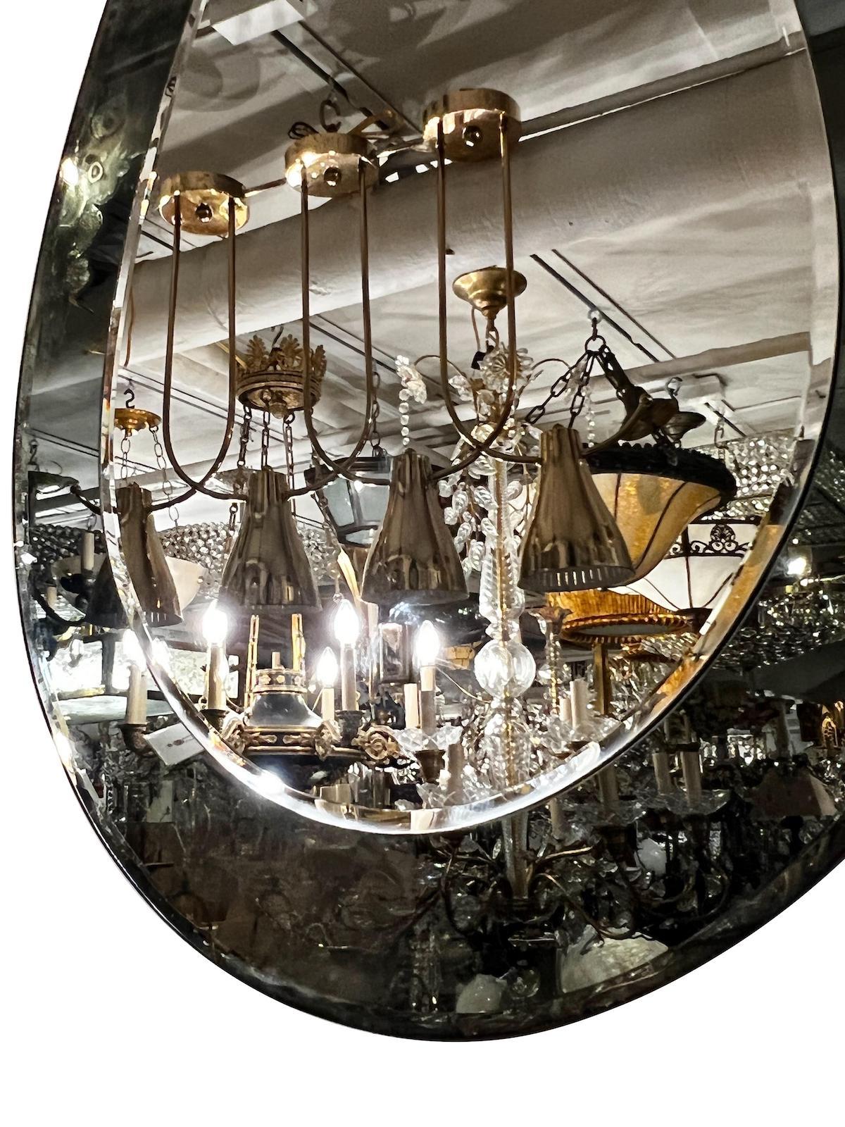 Miroir gris italien du milieu du siècle dernier Bon état - En vente à New York, NY