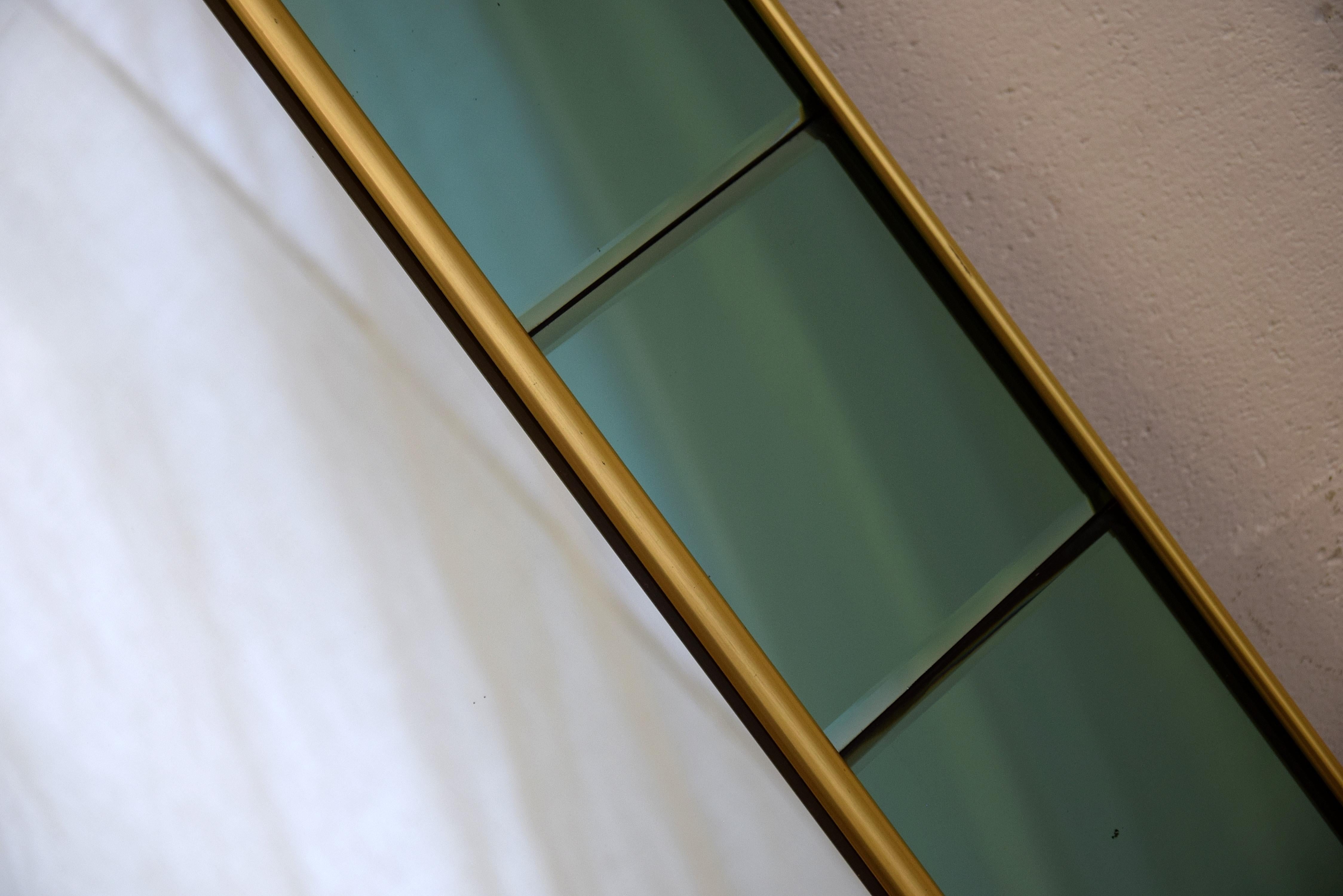 Glass Italian Mid Century Hallway Entrance Mirror Coat Rack For Sale