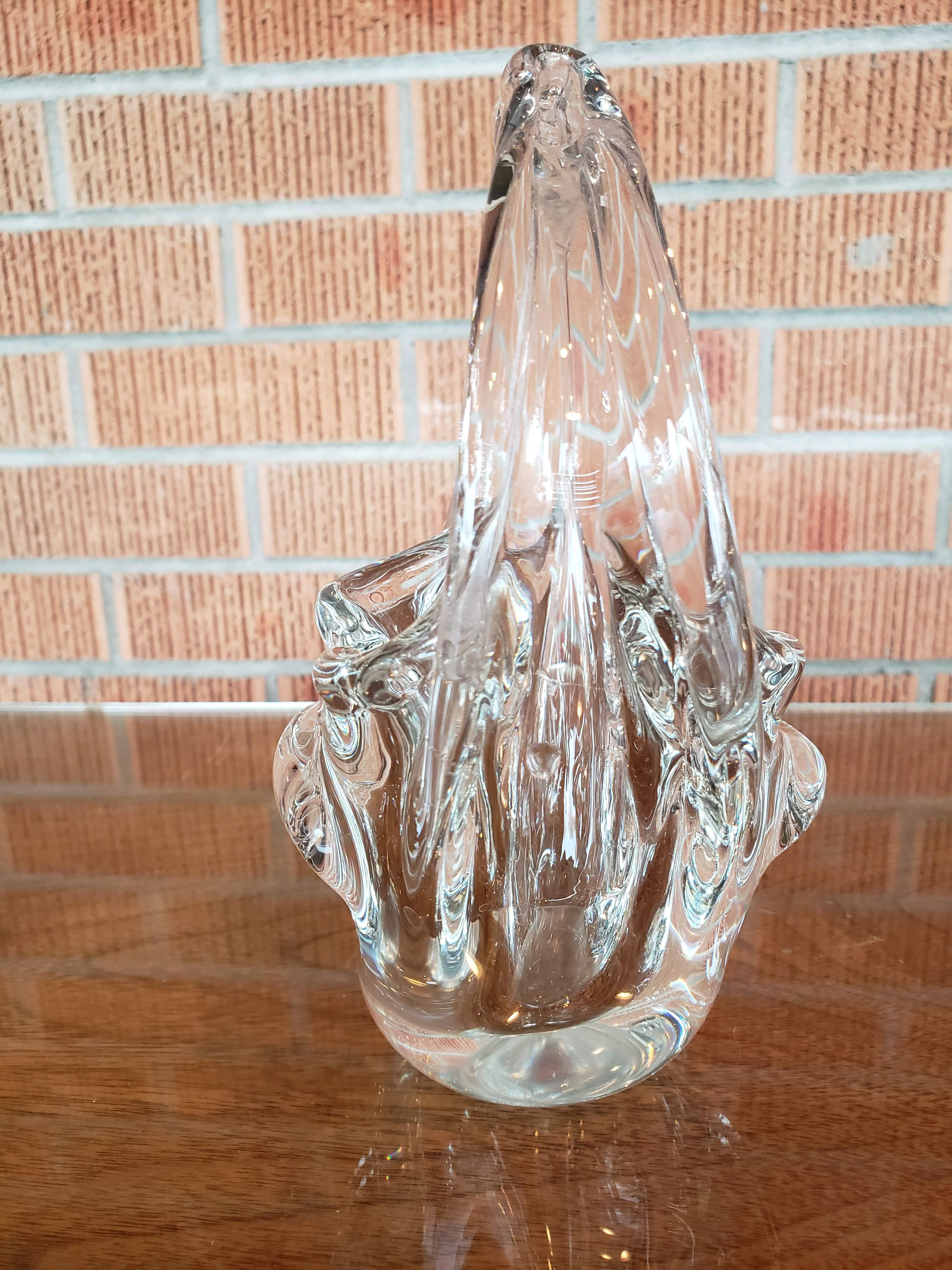 20th Century Italian Mid-Century Hand Blown Clear Glass Piece