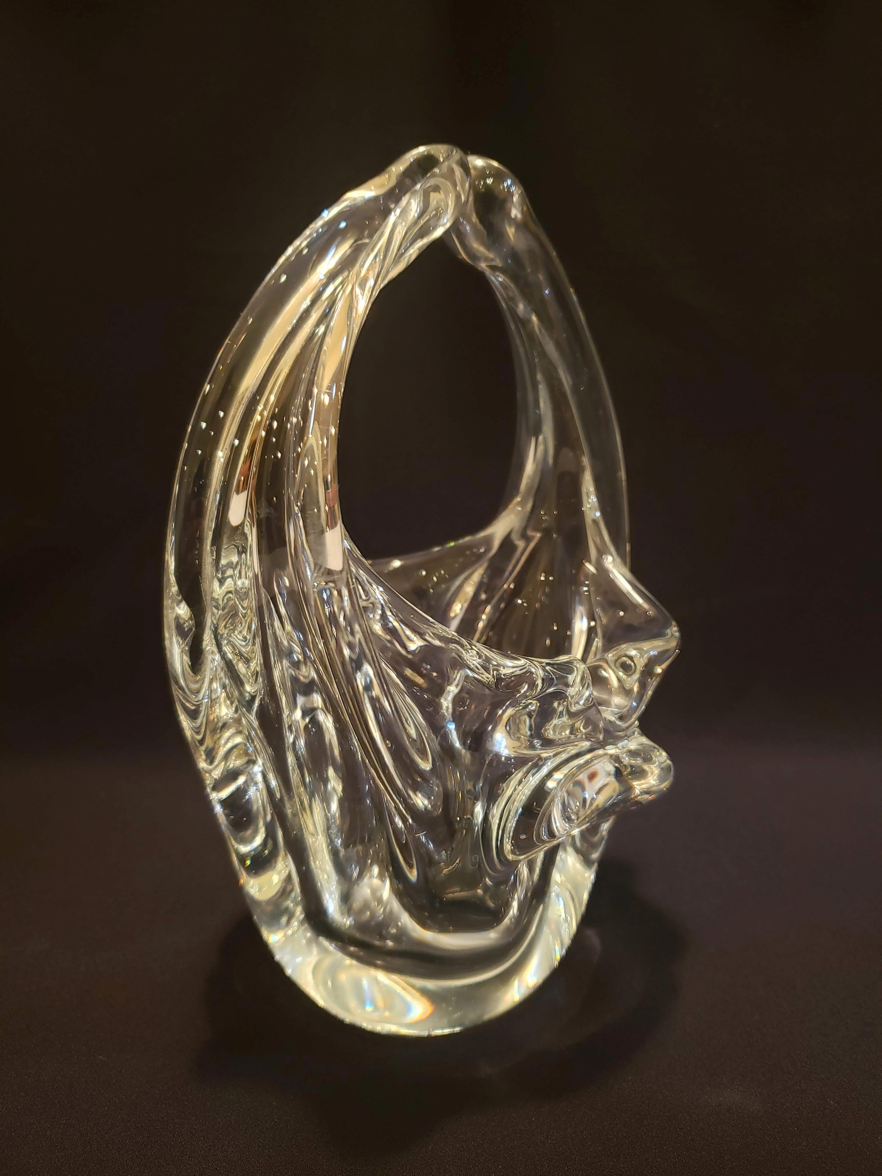 Italian Mid-Century Hand Blown Clear Glass Piece 1