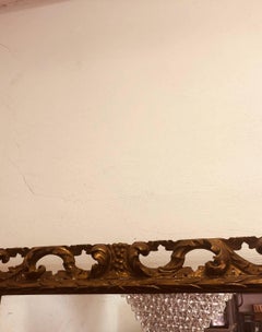 Italian Mid-Century Hand-Carved & Pierced Gilt Wood Mirror