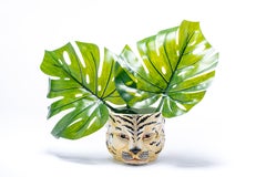 Italian Mid Century Hand Painted Tiger Planter