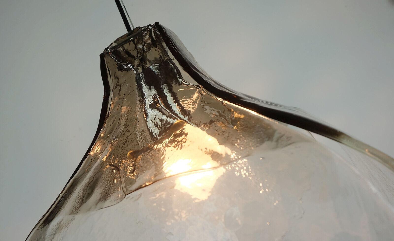 Italienisches italienisches Eisglas Rauchglas aus der Mitte des Jahrhunderts PENDANT LIGHT carlo nason mazzega Mur im Zustand „Gut“ im Angebot in Mannheim, DE