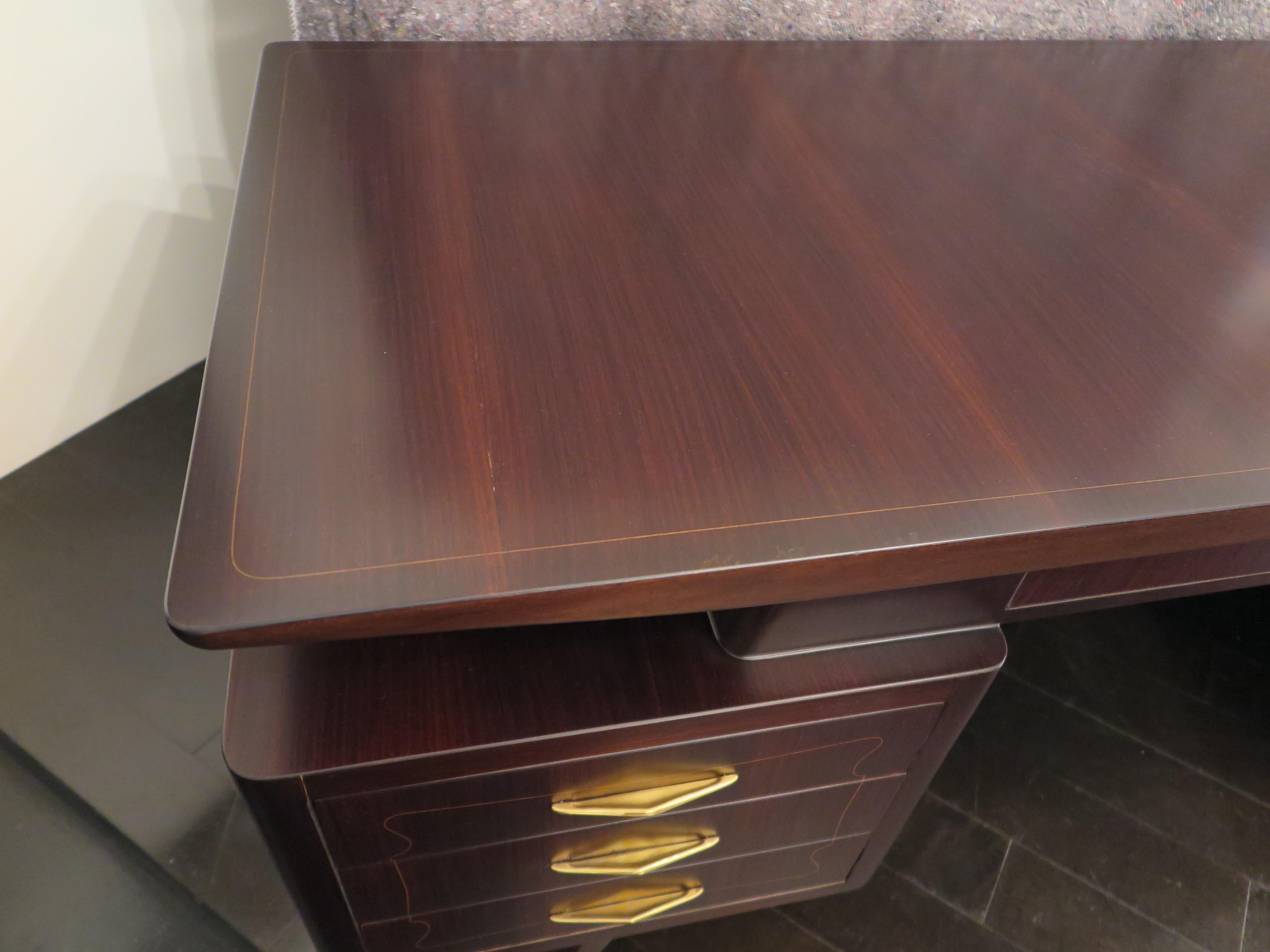 Italian Mid-Century Indian Rosewood Desk By Dassi For Sale 7