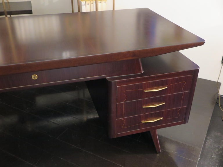 Italian MidCentury Indian Rosewood Desk By Dassi For Sale at 1stDibs