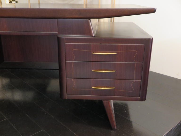 Italian MidCentury Indian Rosewood Desk By Dassi For Sale at 1stDibs
