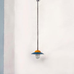 Italienischer farbiger italienischer Metallkronleuchter aus der Mitte des Jahrhunderts von Palazzoli, 1950er Jahre