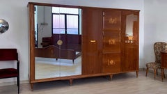 Paolo Buffa Mid-Century Walnut Chest of Drawers and Armoire with Inlays, 1950s