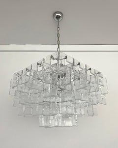 Italian Midcentury Interlocking Murano Chandelier by Carlo Nason, 1970s