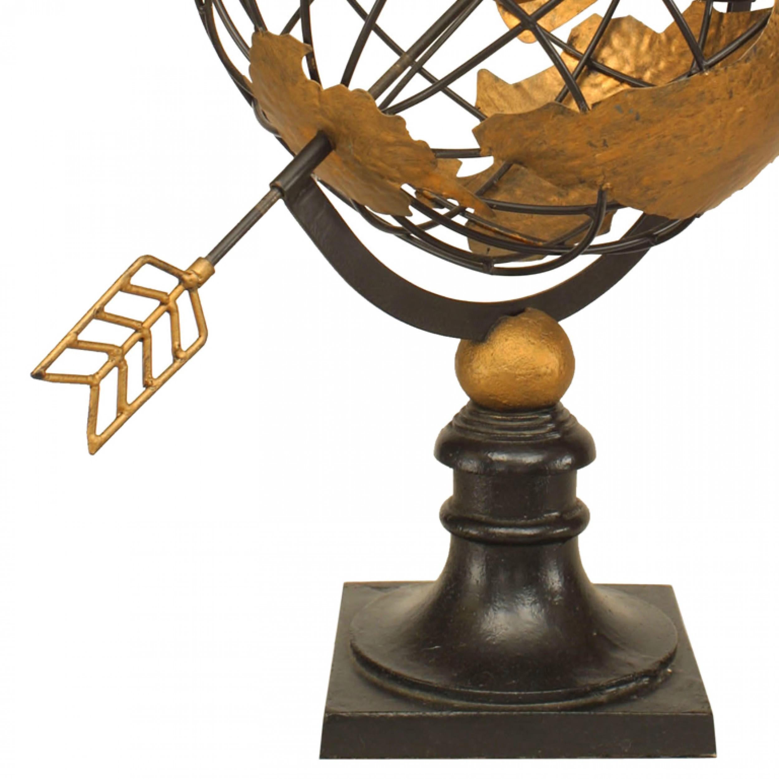 Hand-Painted Italian Mid-Century Iron Armillary For Sale