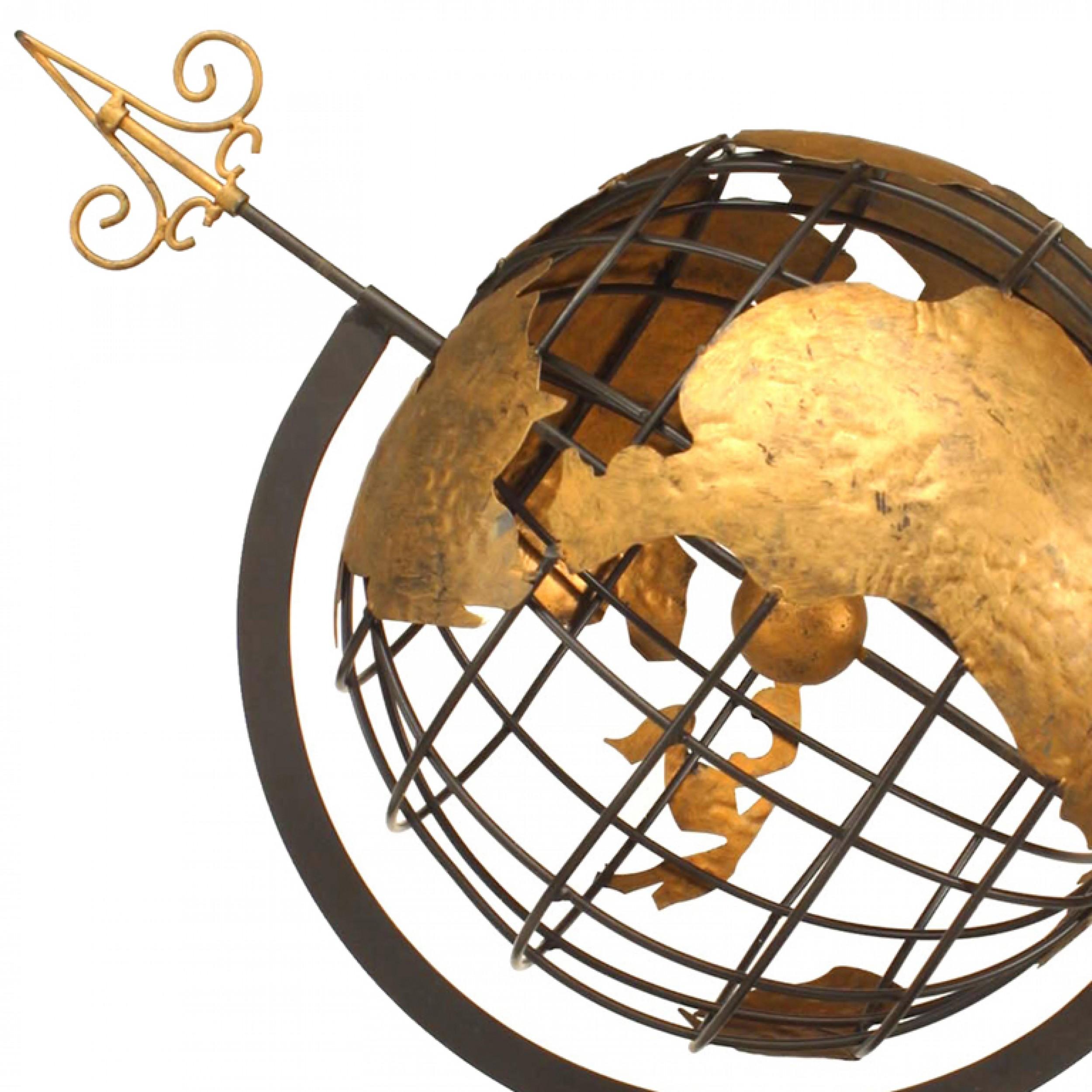Italian Mid-Century Iron Armillary In Good Condition For Sale In Queens, NY