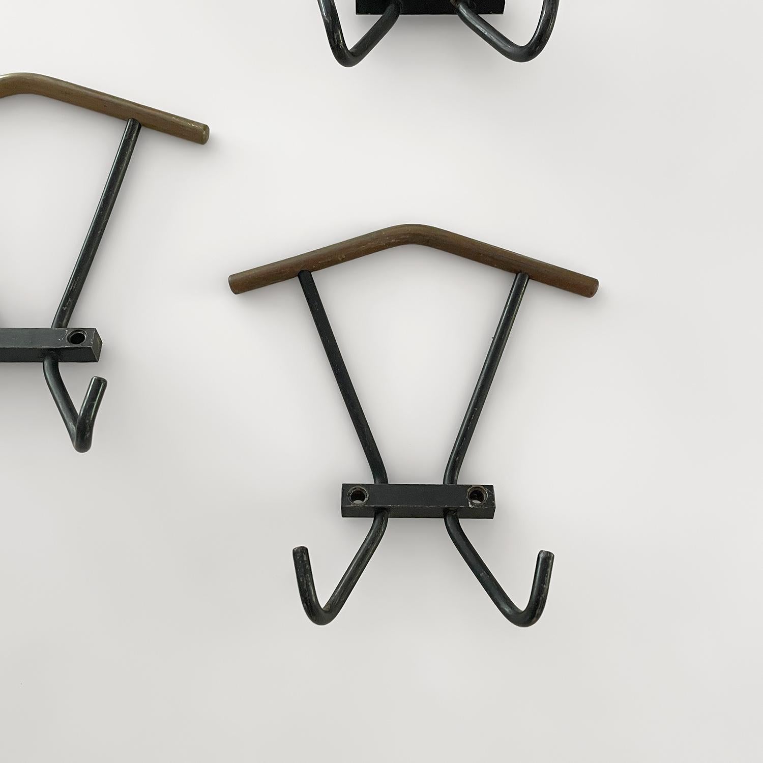 Italian Mid Century Iron Wall Coat Hooks - 5 available 6