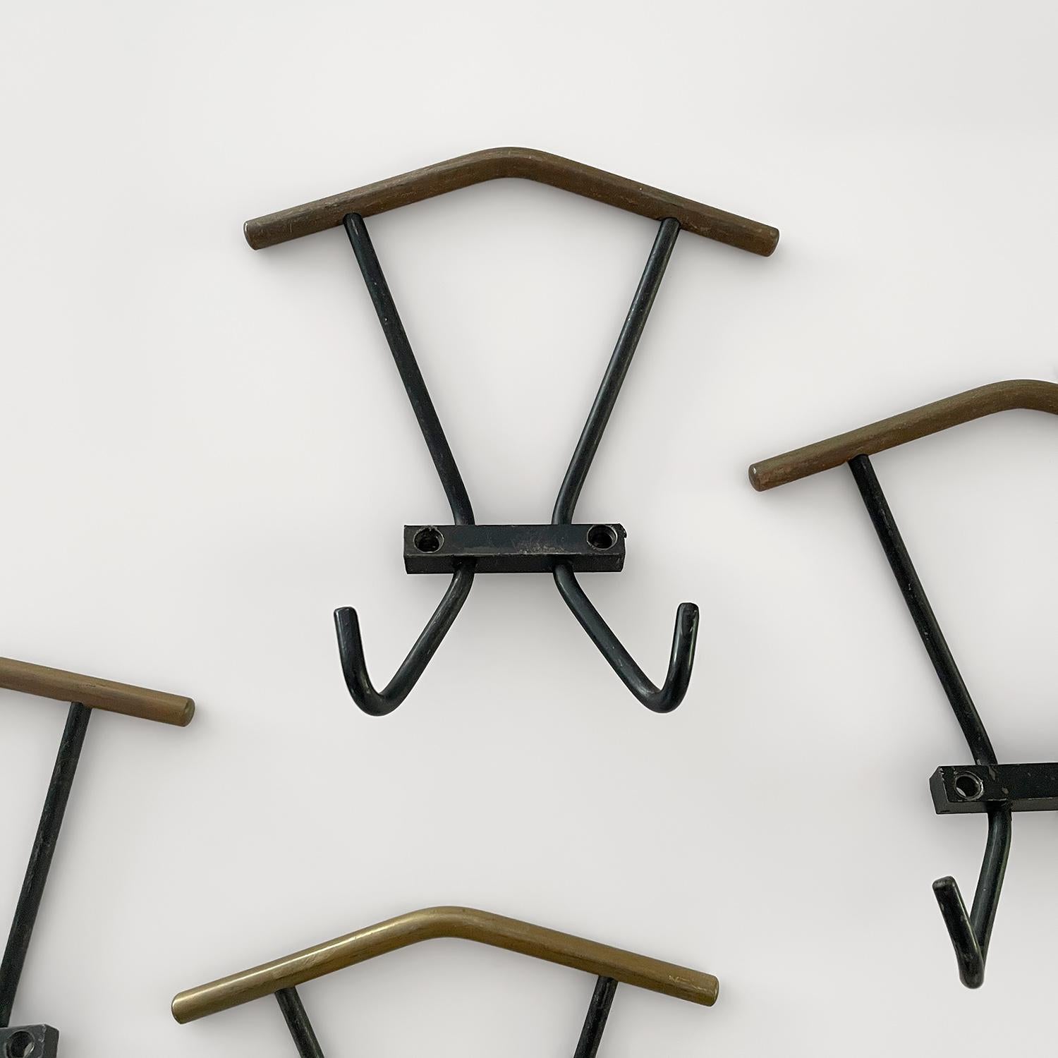 Italian Mid Century Iron Wall Coat Hooks - 5 available 3