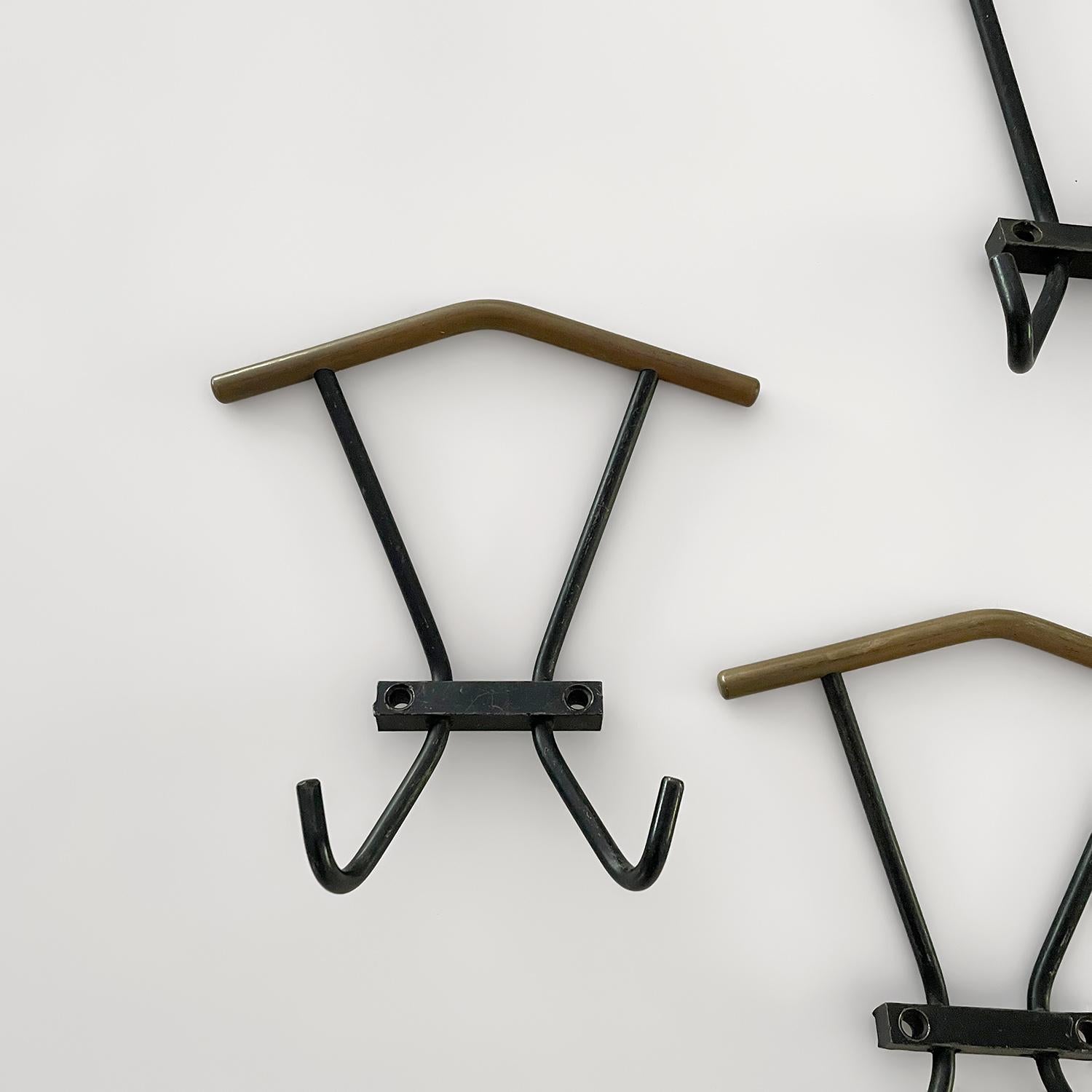 Italian Mid Century Iron Wall Coat Hooks - 5 available 4
