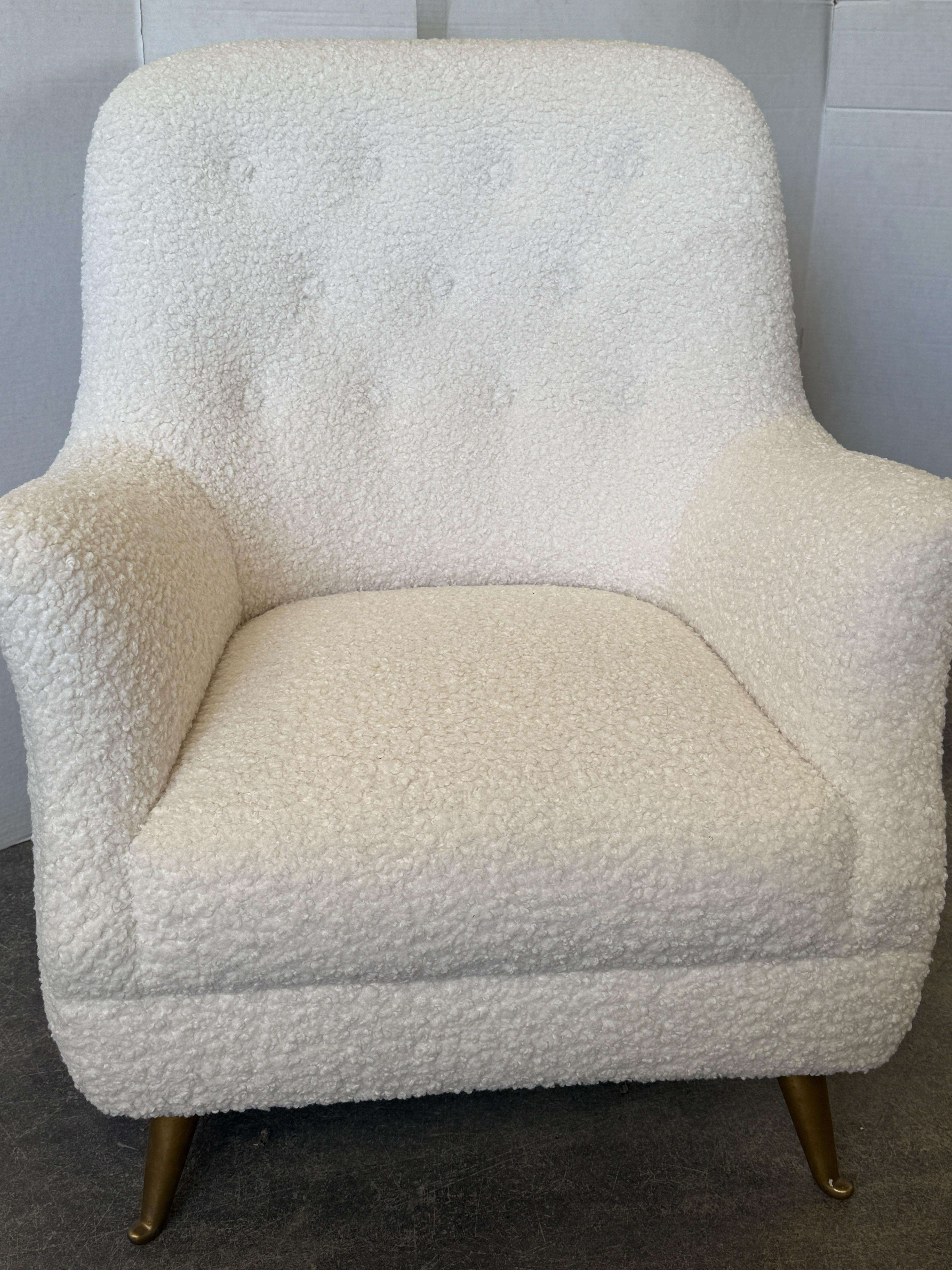 Sedie ISA Bergamo del Mid Century con rivestimento in boucle In condizioni buone in vendita a Houston, TX