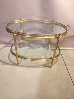 Italian Mid-Century Italian Brass Oval Bar or Serving Cart