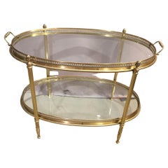 Vintage Italian Mid-Century Italian Brass Oval Bar or Serving Cart