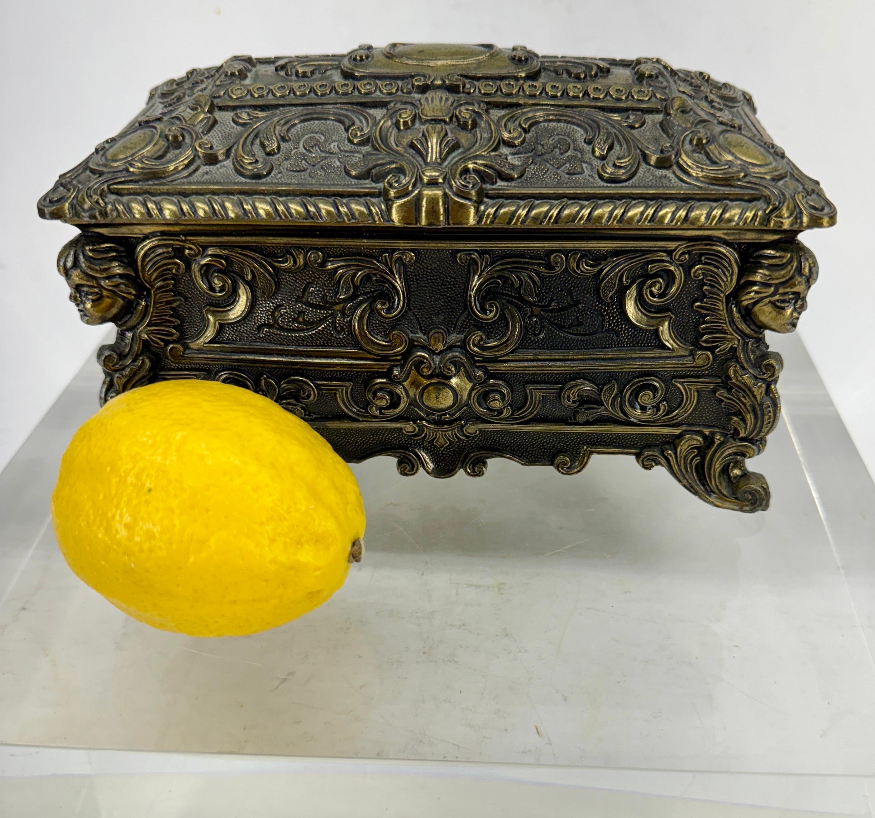 Metal Italian Mid-Century Jewelry Collectable Box With Cherubs For Sale