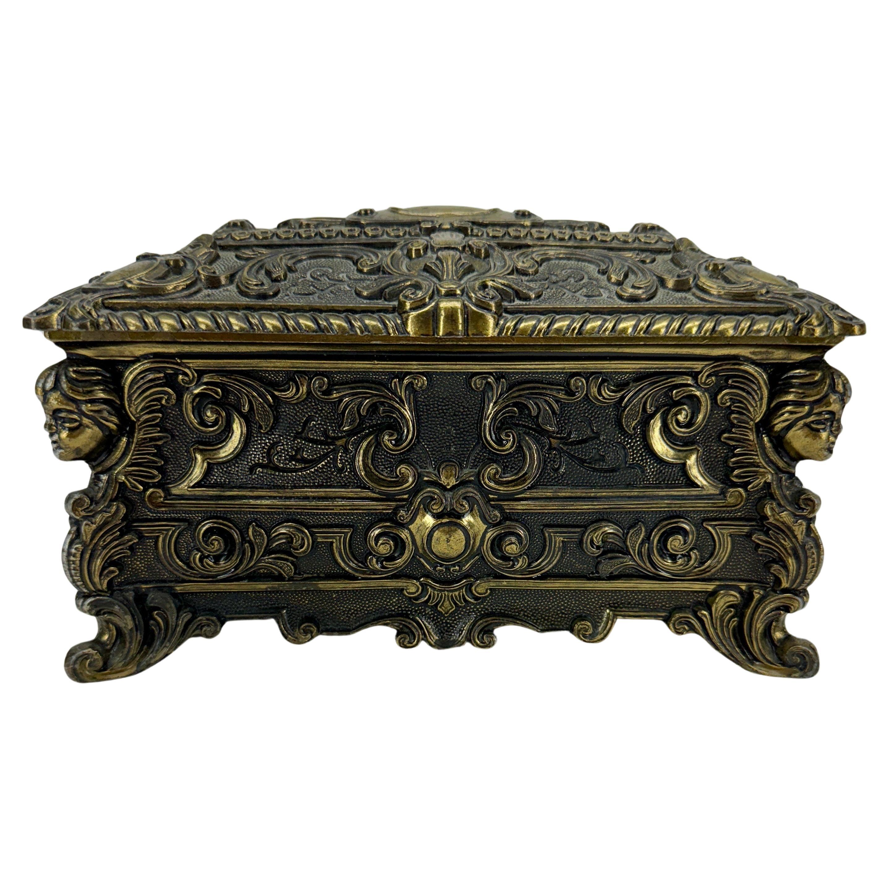 Italian Mid-Century Jewelry Collectable Box With Cherubs For Sale