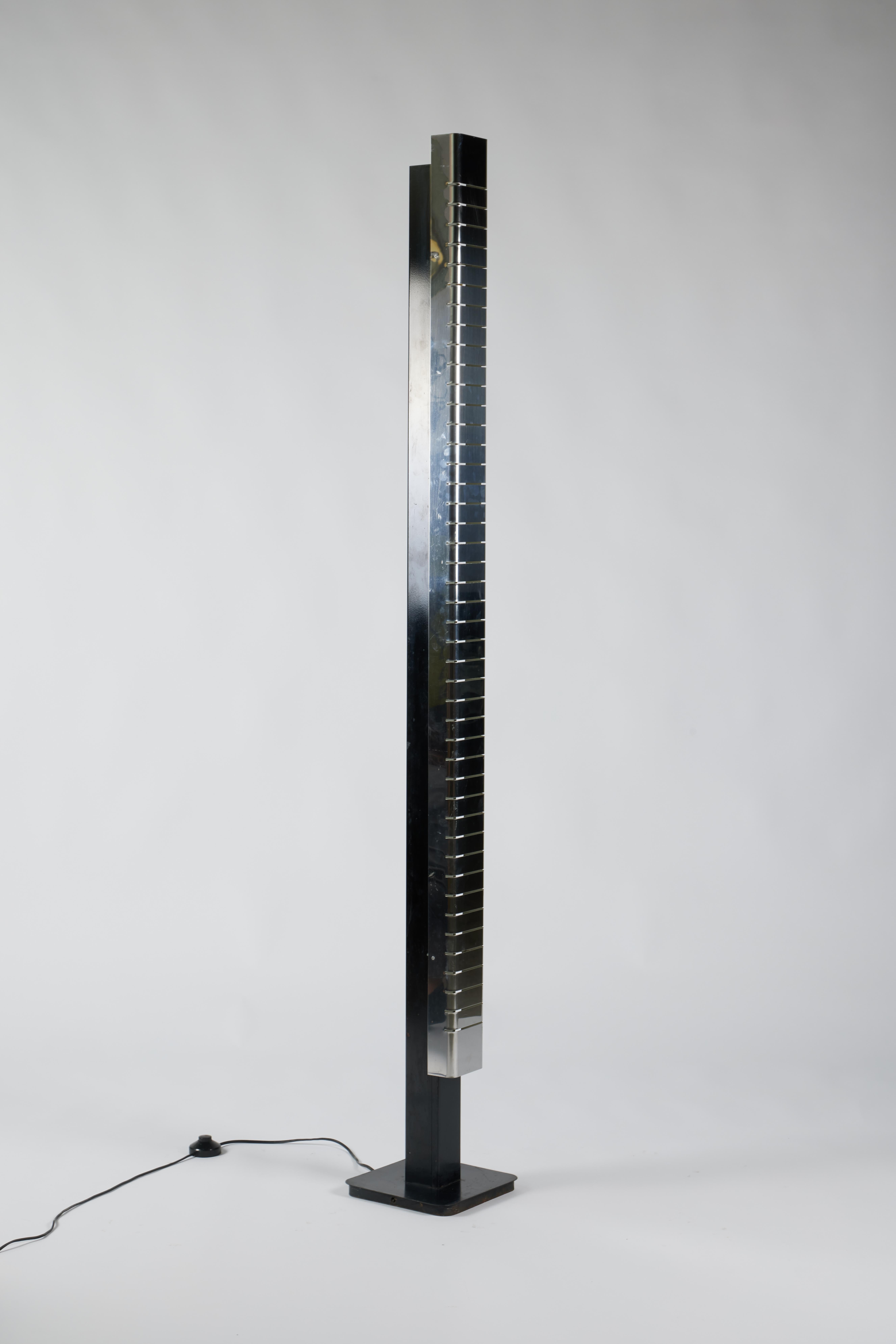 Metal Italian Mid-Century Lamperti Floor Lamp, Sculpted in Chrome, 1960s For Sale