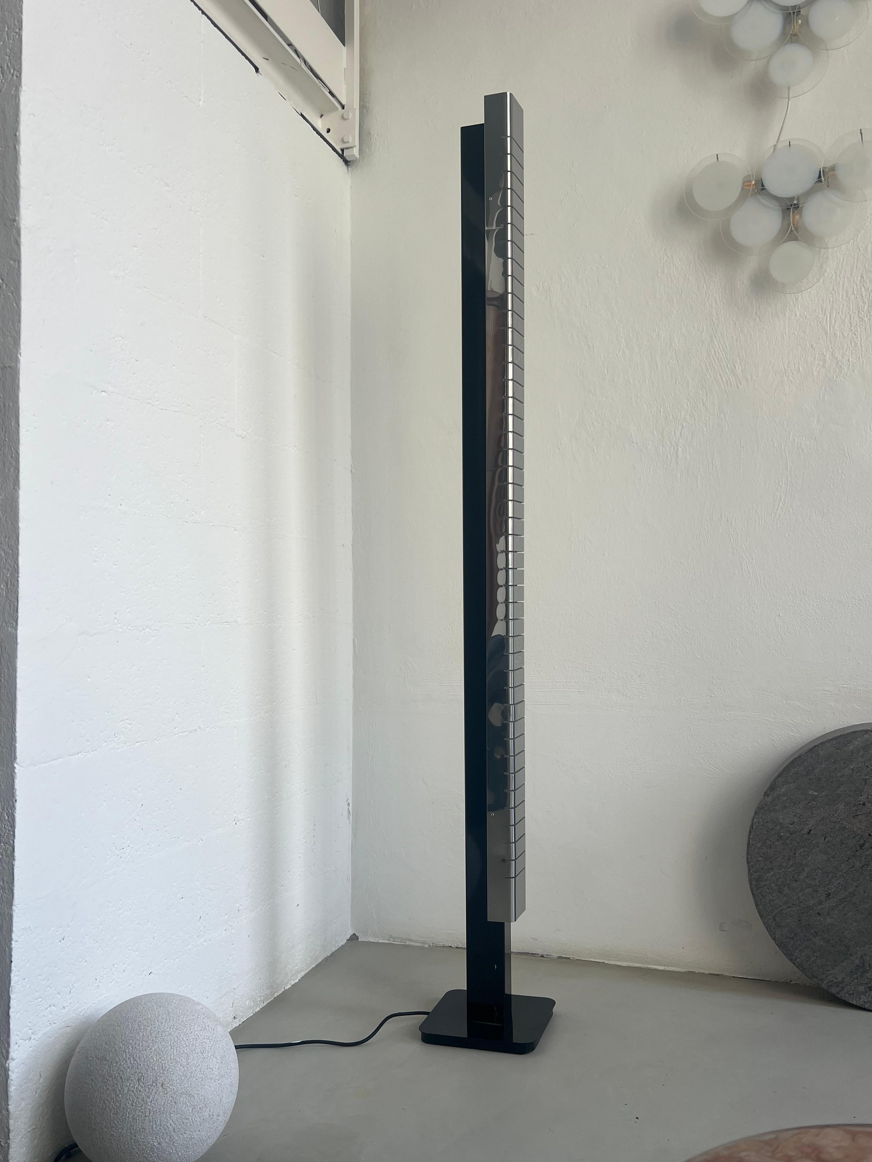 Metal Italian Mid-Century Lamperti Floor Lamp, Sculpted in Chrome, 1960s For Sale