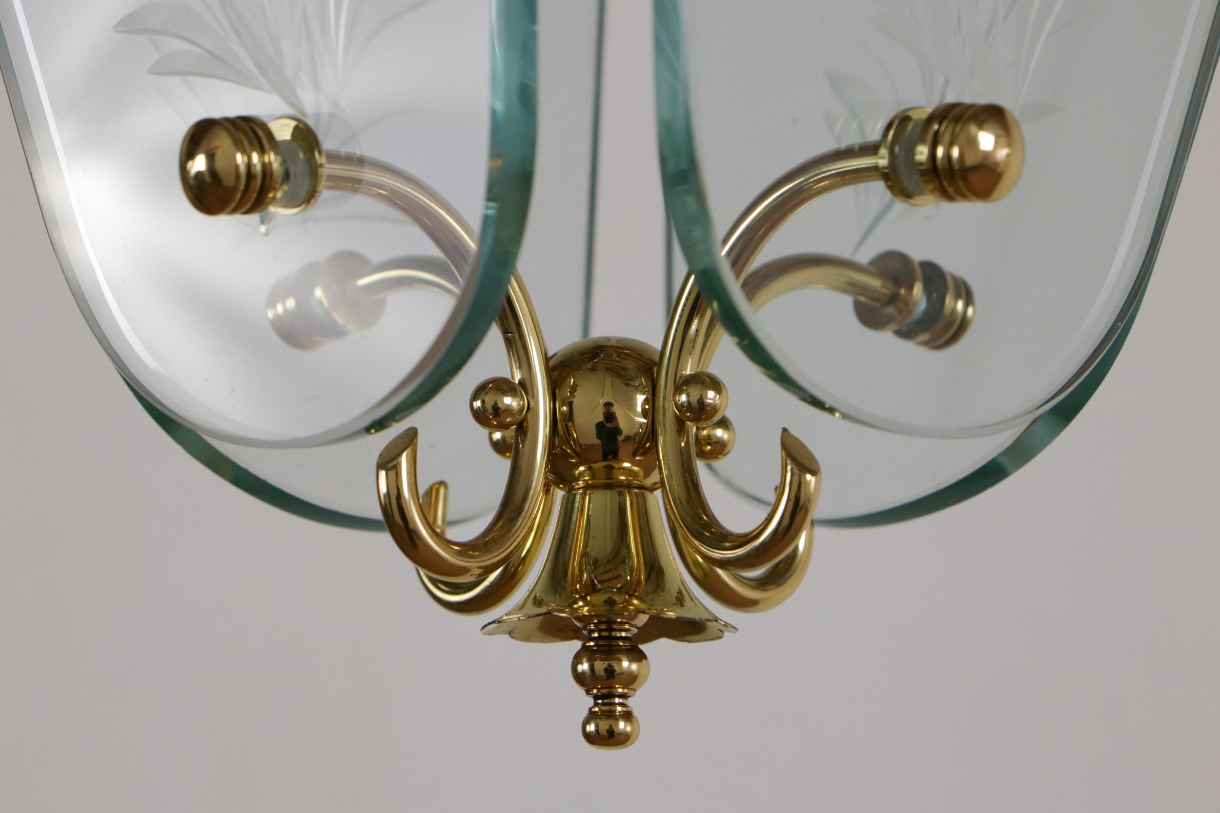 Italian Mid Century Lantern or Pendant Lamp by Pietro Chiesa for Fontana Arte For Sale 4