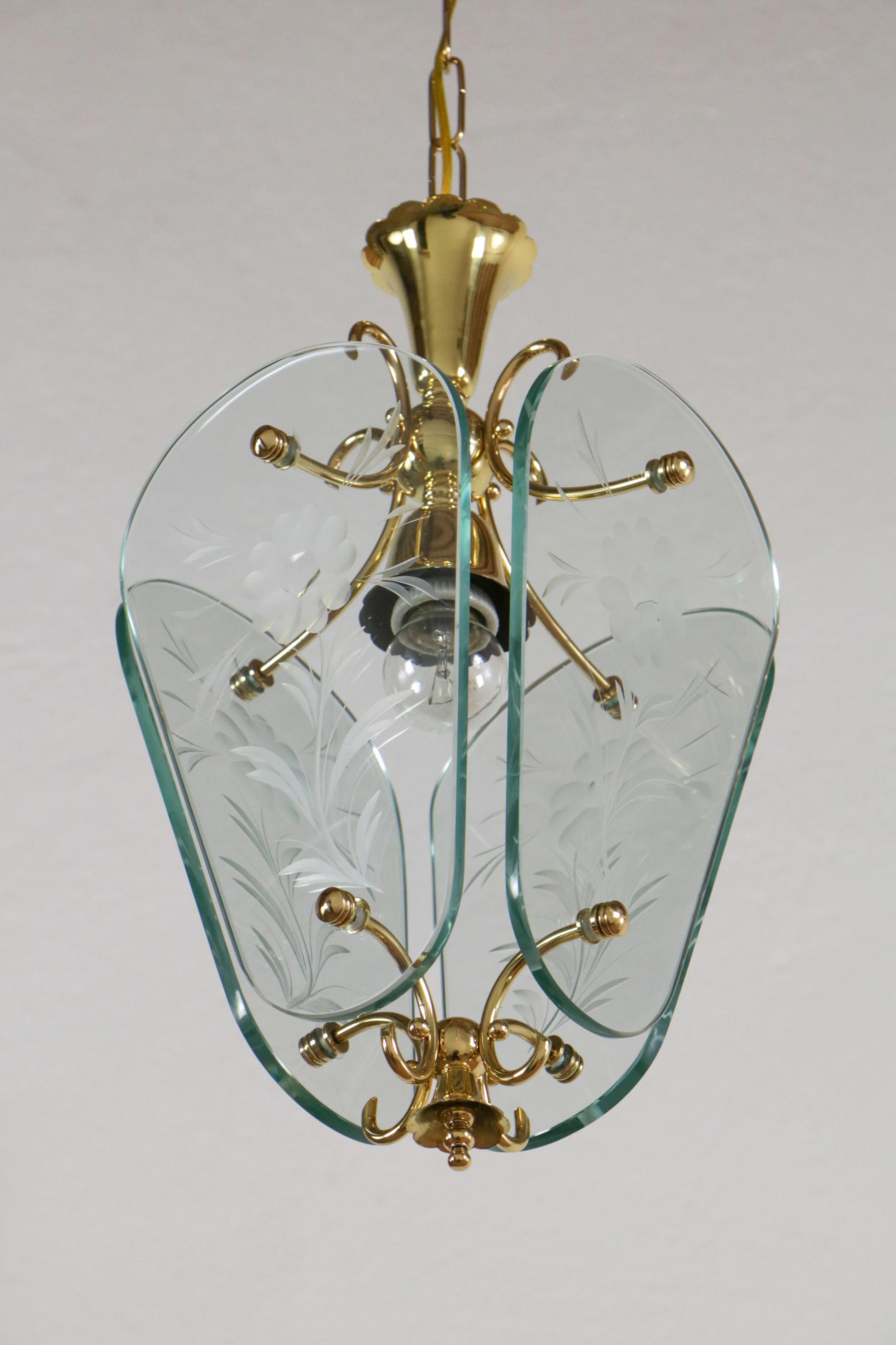 Italian Mid Century Lantern or Pendant Lamp by Pietro Chiesa for Fontana Arte In Good Condition For Sale In Traversetolo, IT