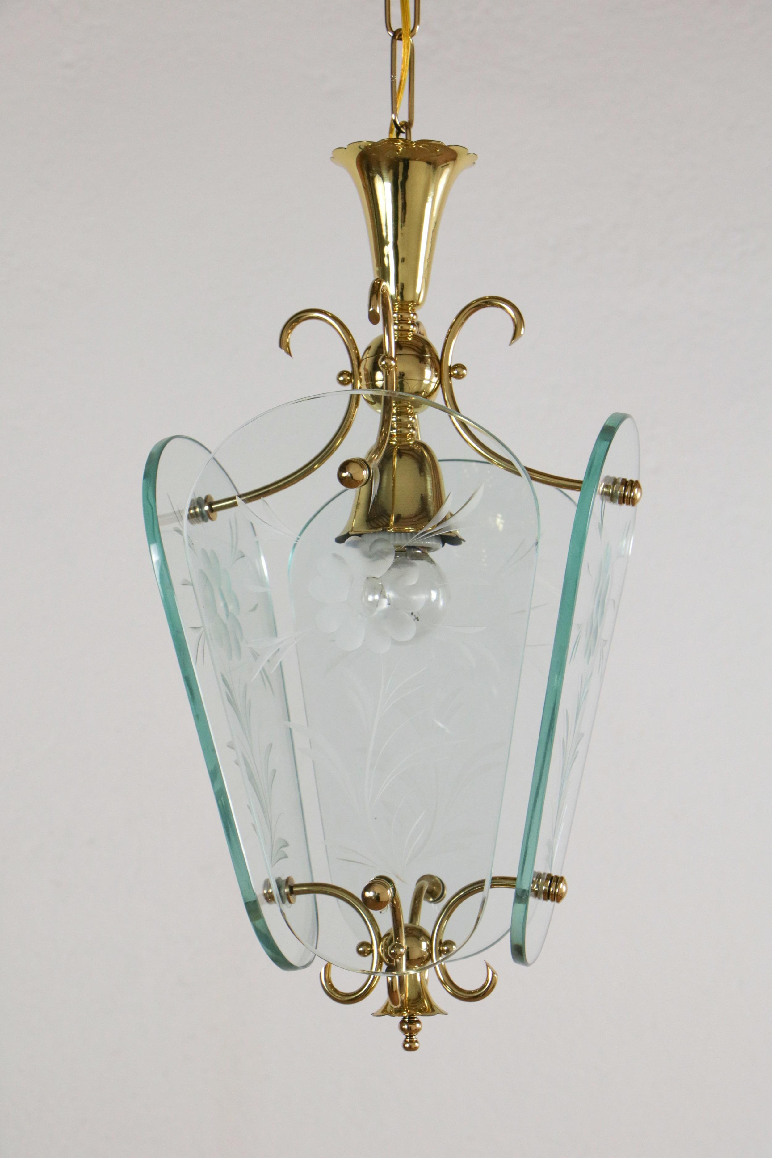 Mid-20th Century Italian Mid Century Lantern or Pendant Lamp by Pietro Chiesa for Fontana Arte For Sale