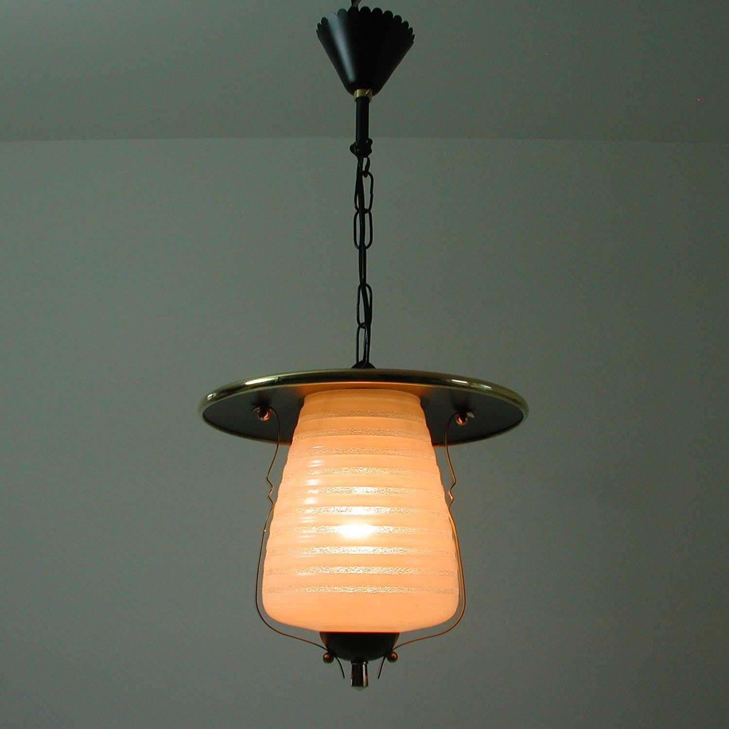 Italian Midcentury Lantern Pendant, Ceiling Light, 1950s 1