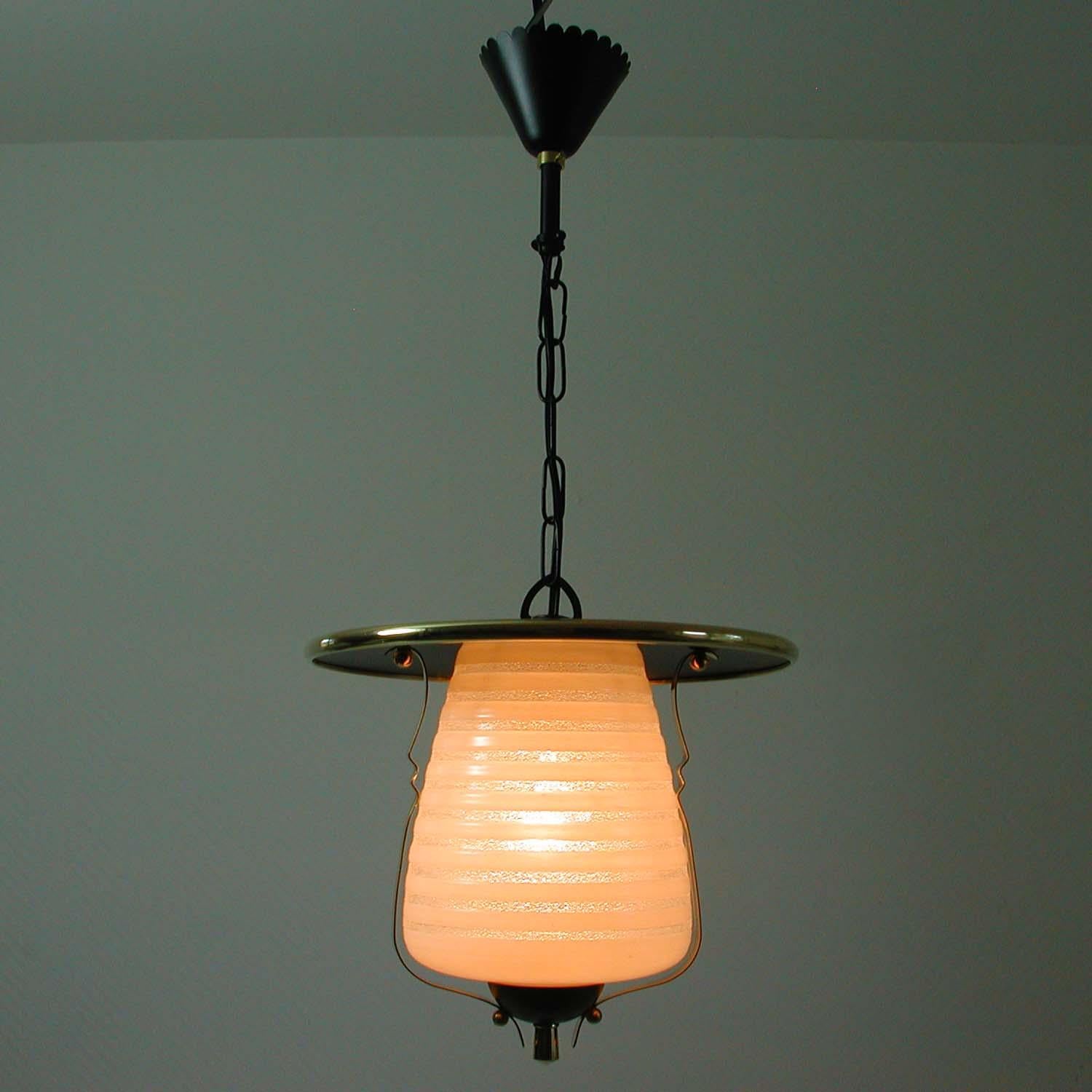 Italian Midcentury Lantern Pendant, Ceiling Light, 1950s 2
