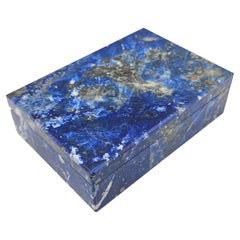 Italian Mid Century Lapis Lazuli & Pink Marble Decorative Jewelry Box, c. 1960