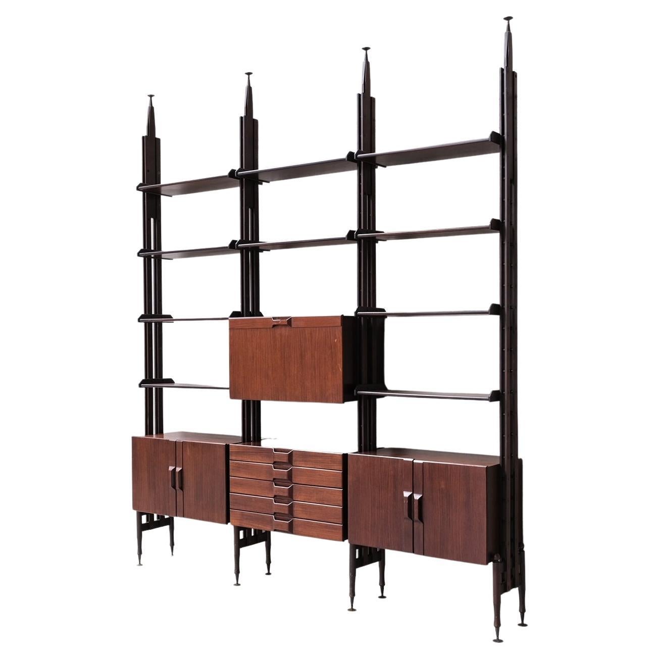 Italian Mid-Century Large Shelving Display For Sale