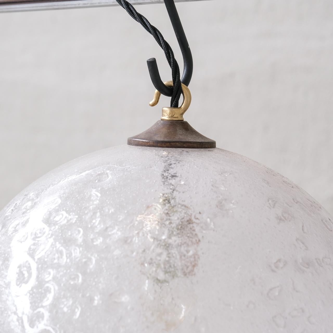 Italian Mid-Century 'Lava' Murano Glass Pendant Light (9 available) In Good Condition For Sale In London, GB