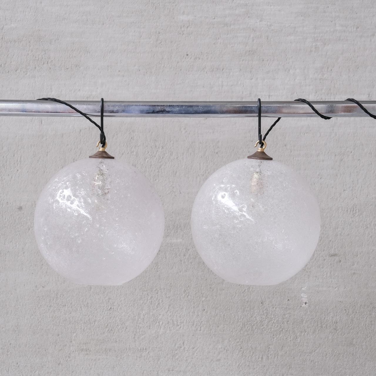 Italian Mid-Century 'Lava' Murano Glass Pendant Light (9 available) For Sale 3