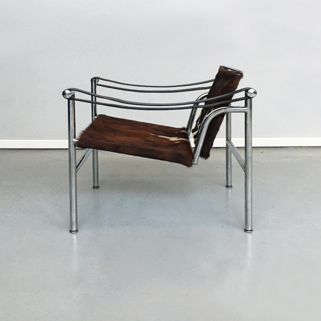 Metal Italian Midcentury LC1 Armchair by Le Corbusier for Cassina, 1929