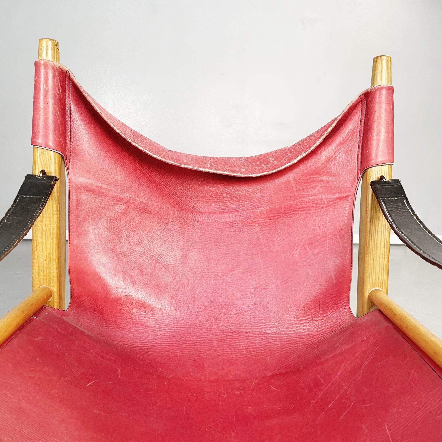 Metal Italian Mid-Century Leather N Wood Armchair Oasi 85 by Legler for Zanotta, 1960s For Sale