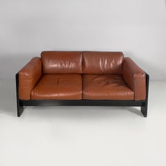 Italian mid-century leather sofa Bastiano by Afra Tobia Scarpa Gavina, 1960s