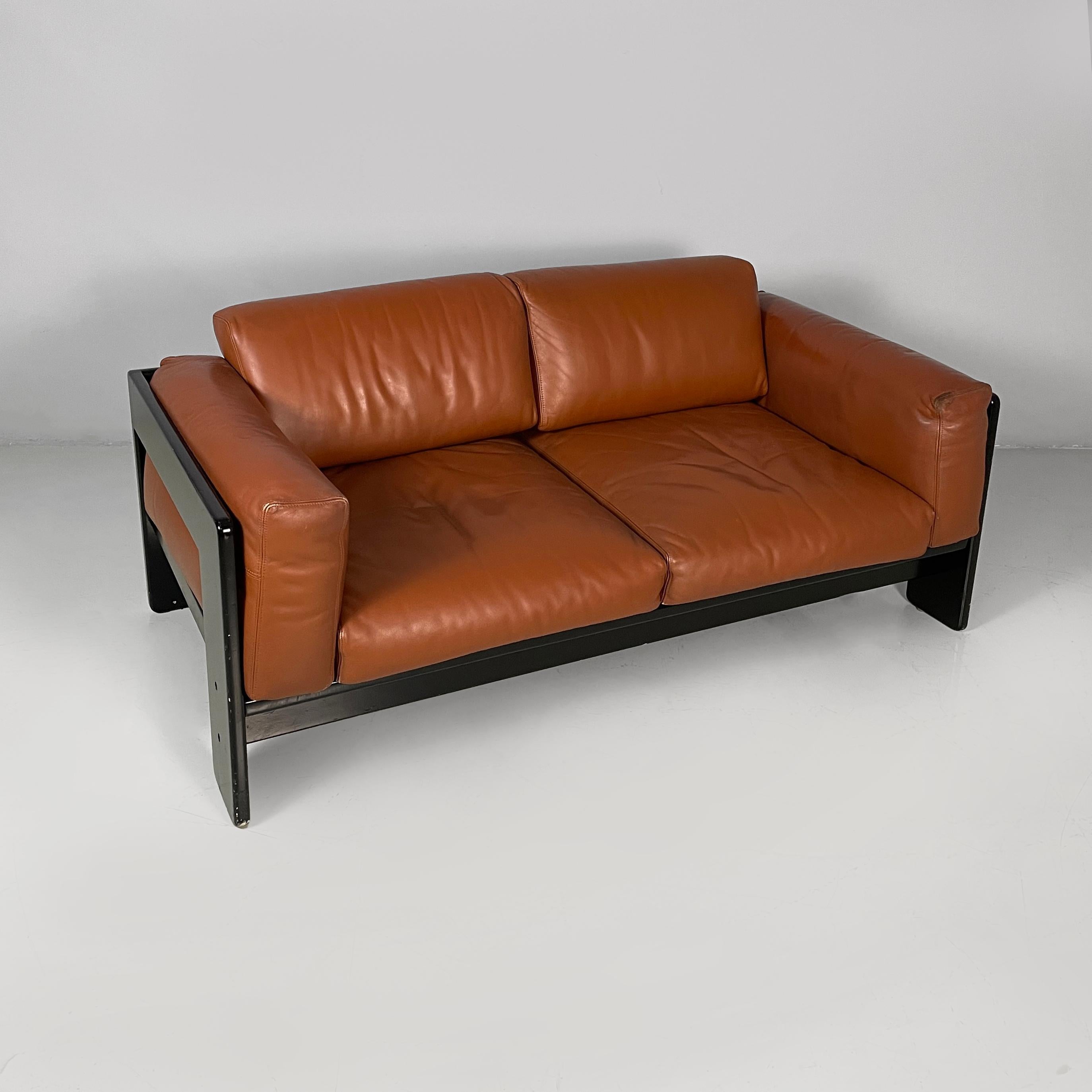 Italian mid-century leather sofa Bastiano by Afra Tobia Scarpa Gavina, 1960s