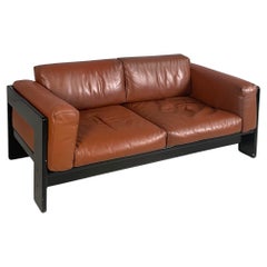 Italian mid-century leather sofa Bastiano by Afra Tobia Scarpa Gavina, 1960s