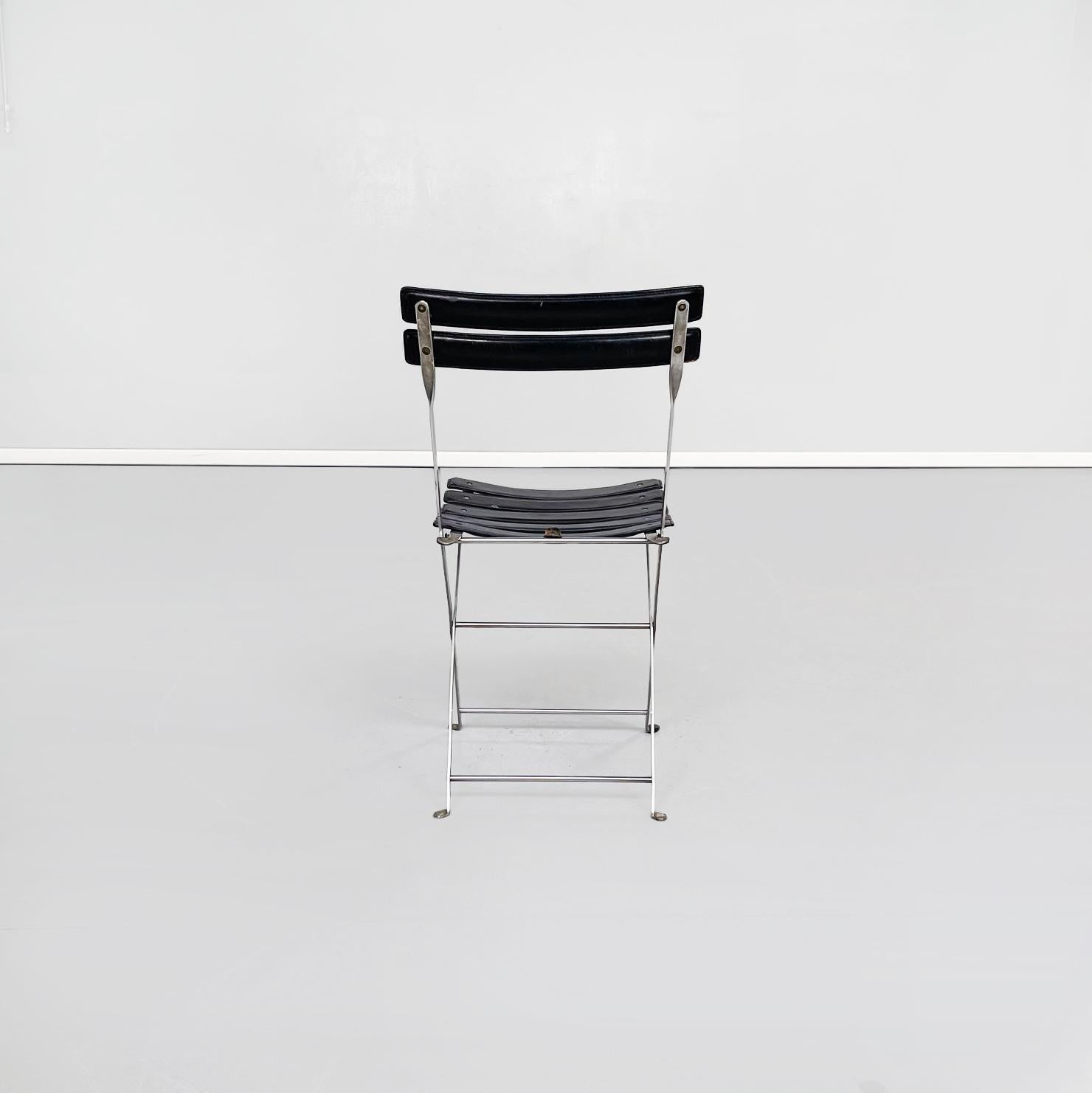 Late 20th Century Italian Mid-Century Leather Steel Celestina Chairs by Zanuso for Zanotta, 1978