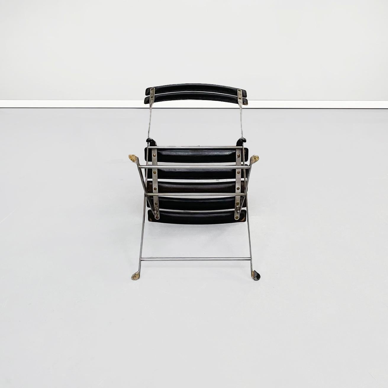Italian Mid-Century Leather Steel Celestina Chairs by Zanuso for Zanotta, 1978 1