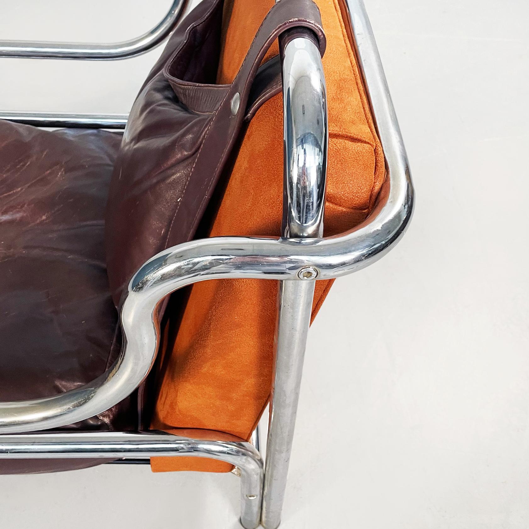 Italian Mid-Century Leather Stringa Armchair by Gae Aulenti for Poltronova, 1965 8