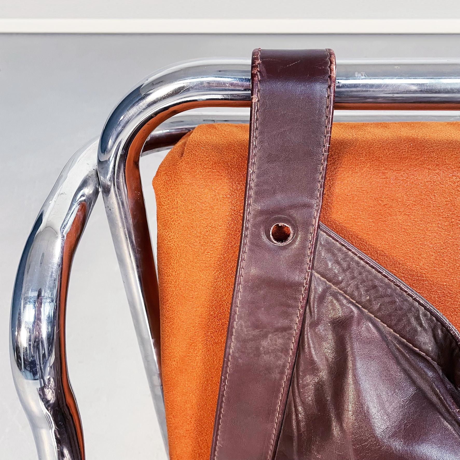 Italian Mid-Century Leather Stringa Armchair by Gae Aulenti for Poltronova, 1965 1