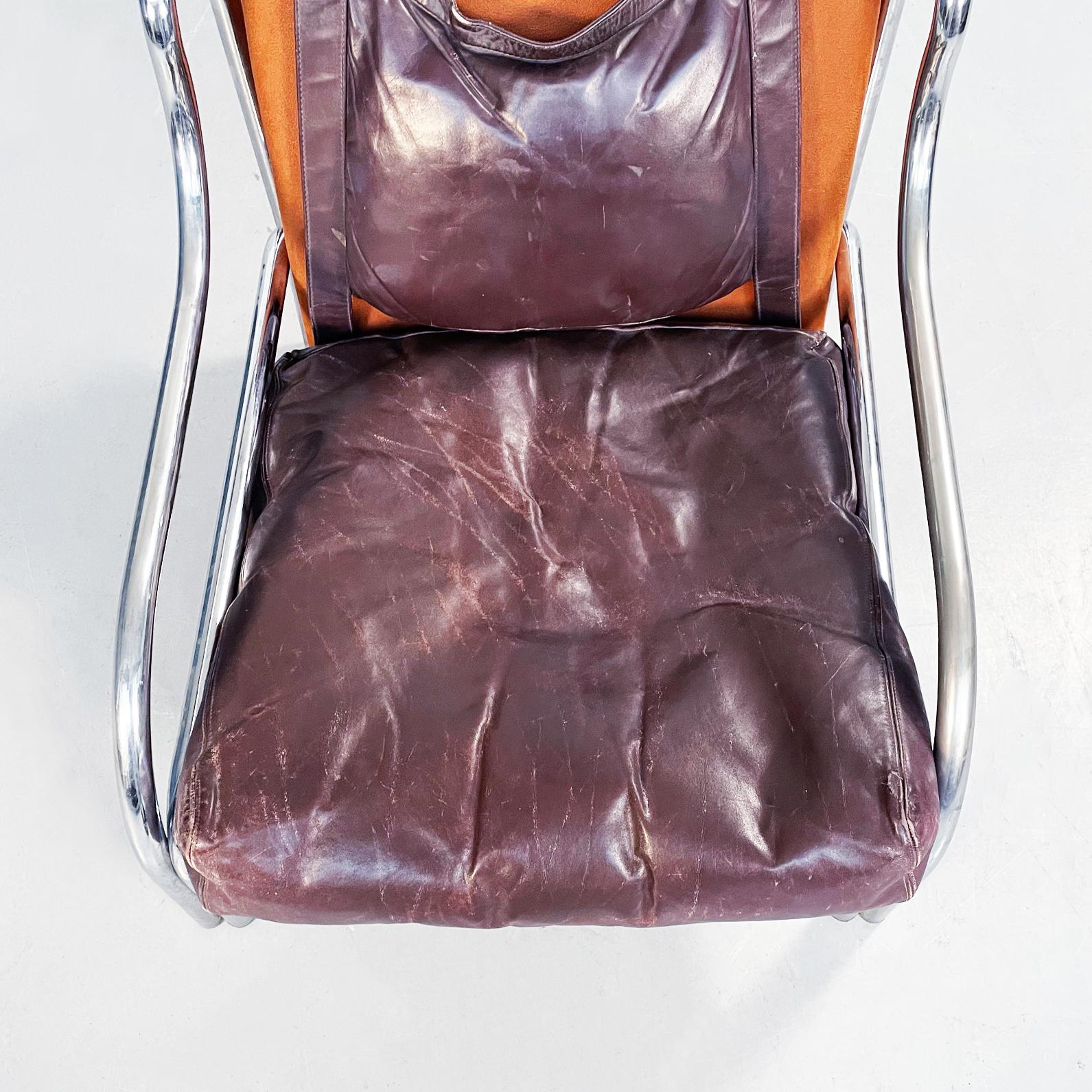 Italian Mid-Century Leather Stringa Armchair by Gae Aulenti for Poltronova, 1965 2