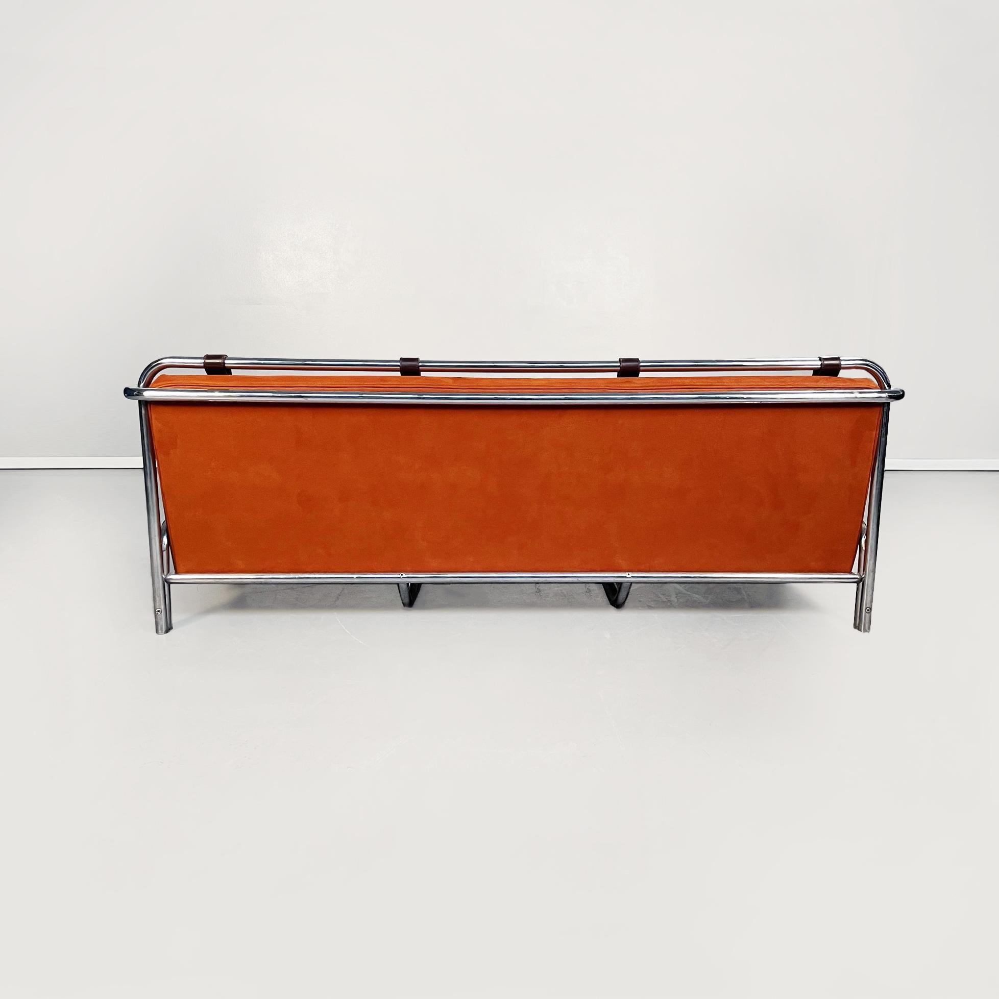 Mid-Century Modern Italian Mid-Century Leather Stringa Sofa Armchair Gae Aulenti Poltronova, 1965