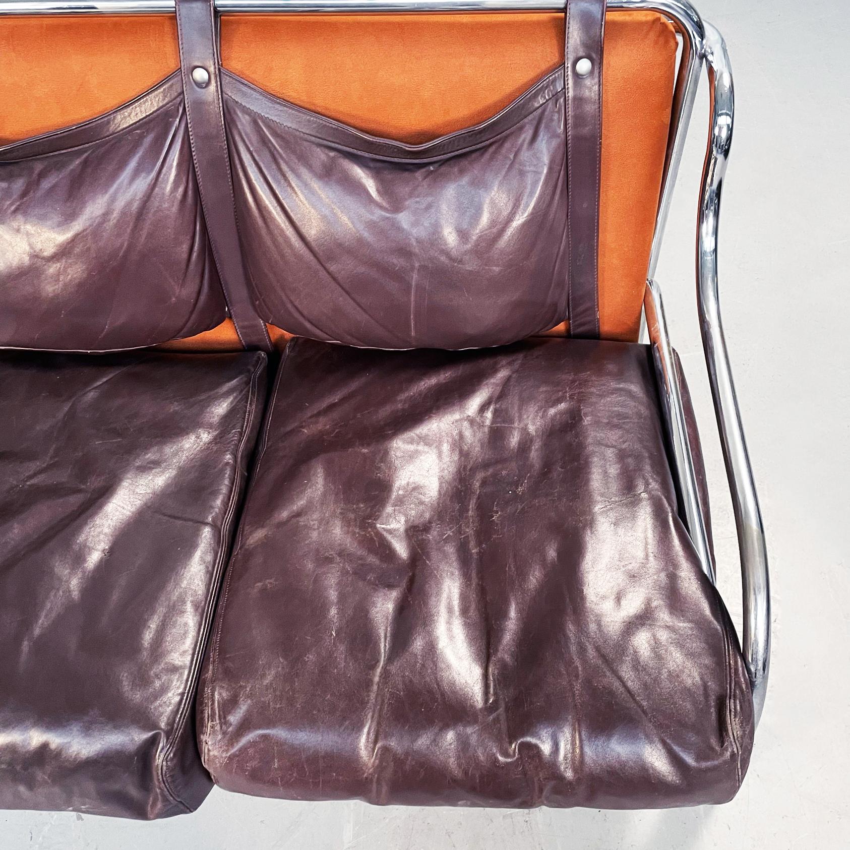 Italian Mid-Century Leather Stringa Sofa by Gae Aulenti for Poltronova, 1965 1