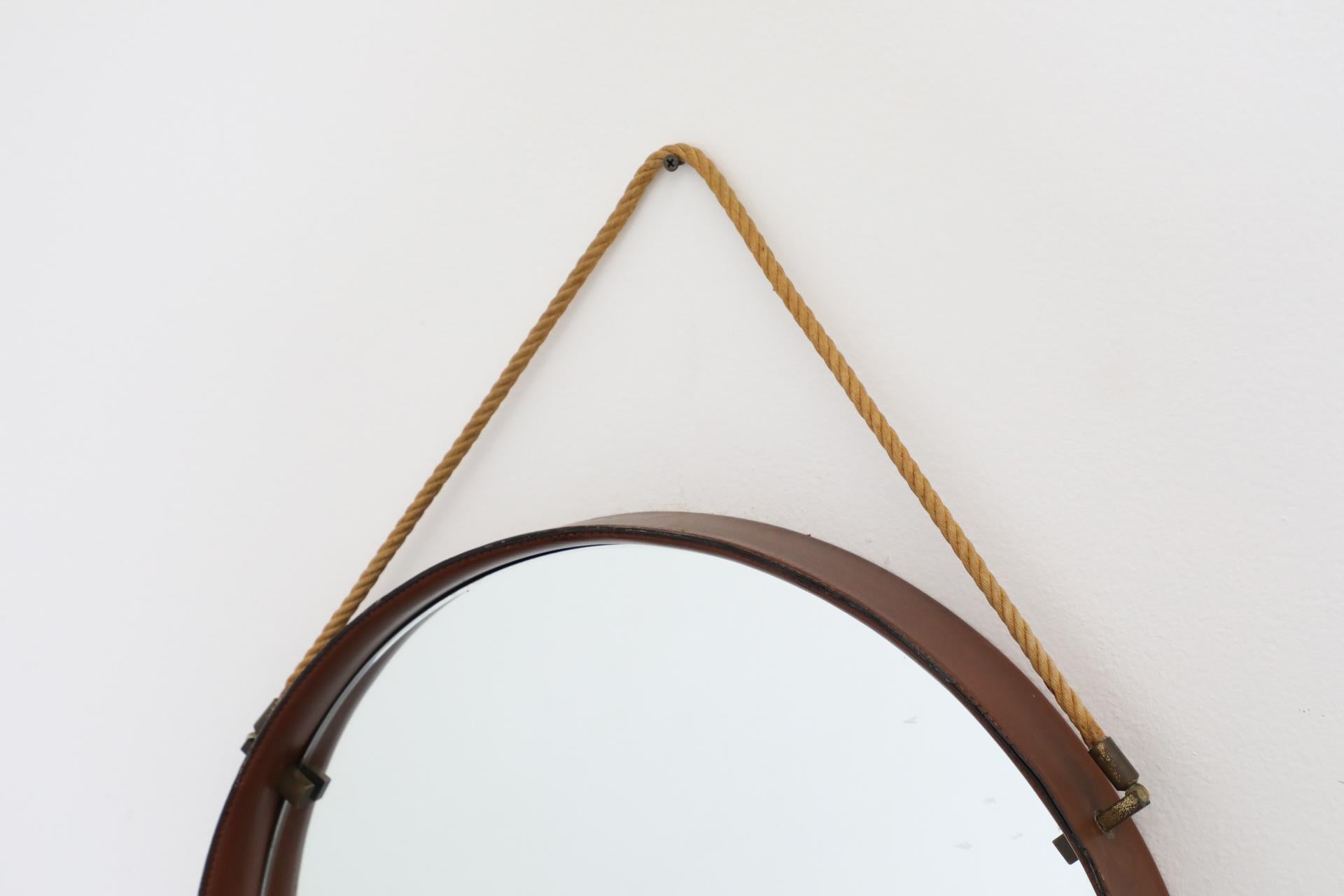 Italian Mid-Century Leather Wrapped Hanging Mirror From Pizzetti For ...