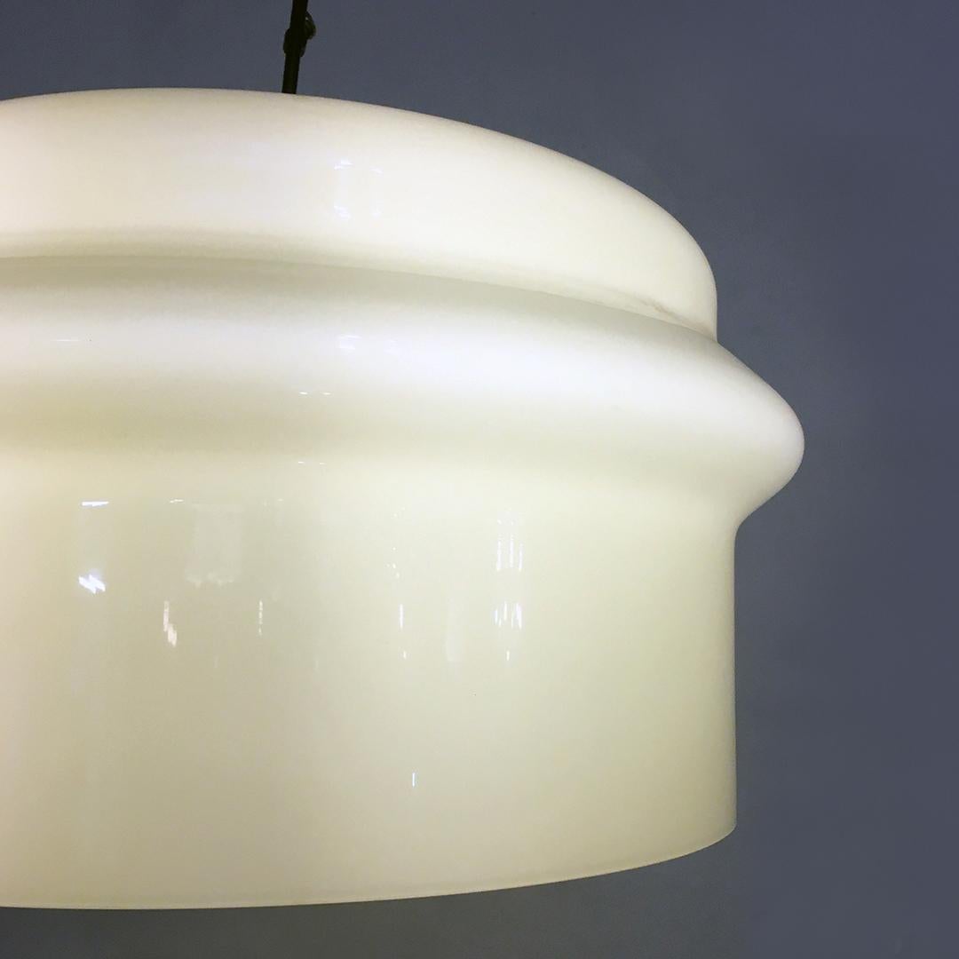 Italian Midcentury Light Green Cased Glass Suspension Chandelier, 1950s 4